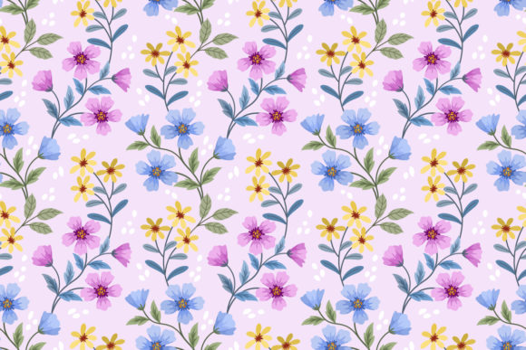 Download Pink Yellow and Blue Flower Pattern. - Yellow Collection