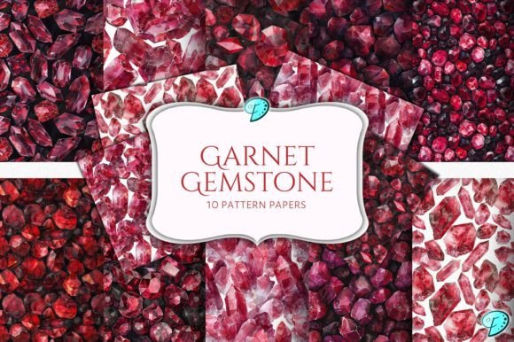 Download Garnet Gemstone Digital Pattern Papers - Garnet Collection