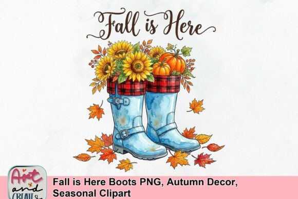Download Fall is Here Boots PNG, Autumn Decor, Seasonal Clipart - Deco Collection