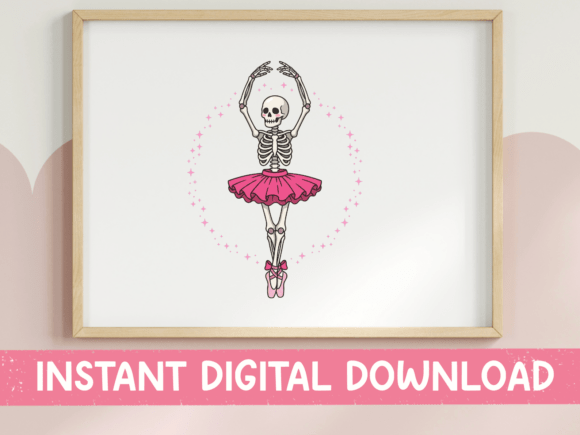 Download Skeleton Ballerina Pink Tutu Design - Premium Resources