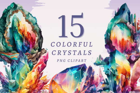 Download Colorful Crystals PNG Bundle - Crystals Collection